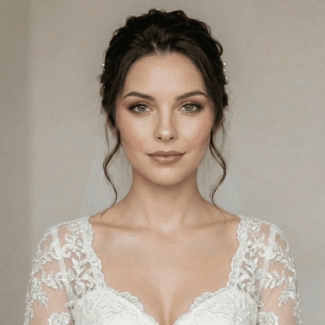 Efter billede af festmakeup og håropsætning, transformation hos Serenity Salon i Hvidovre.