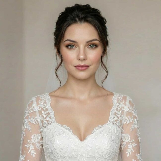 brude makeup med glo