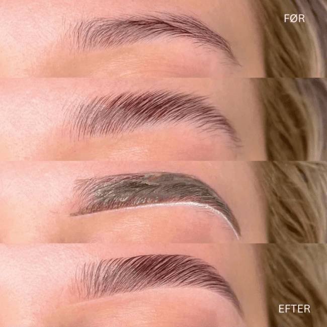 Laminering af bryn før og efter- professsionel behandling i Hvidovre