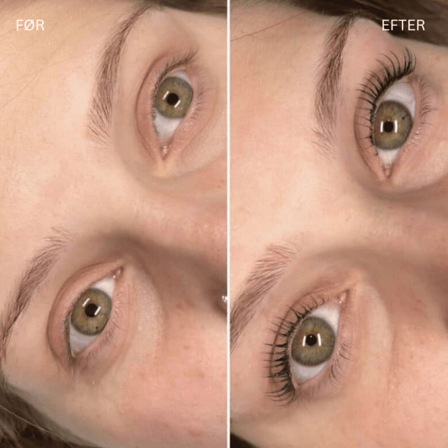 Professionel lash lift før og efter- hvidovre